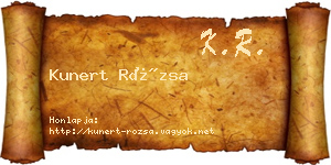 Kunert Rózsa névjegykártya